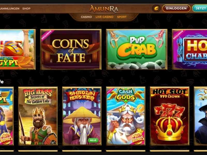 Spielkatalog im AmunRa Casino