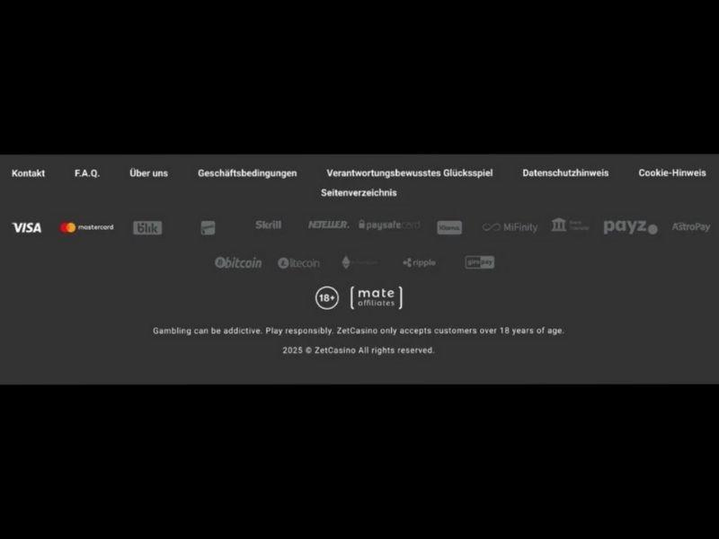 Zahlungsmethoden bei ZetCasino